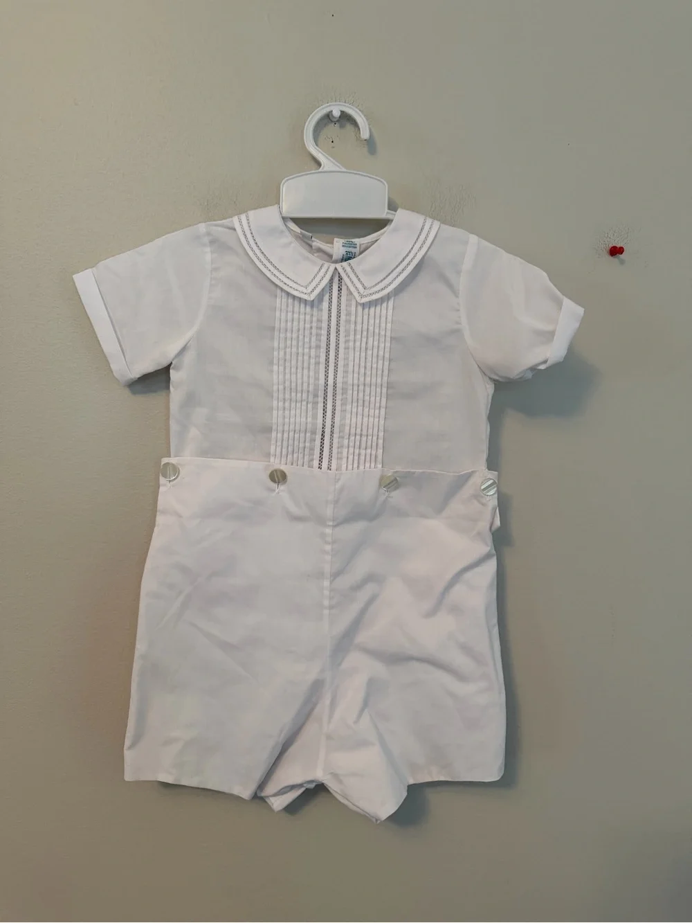 Feltman Brothers White Shortall with Peter Pan Collar